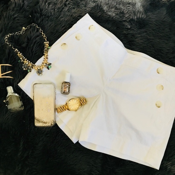 Ann Taylor Pants - White Sailor Button Shorts!
